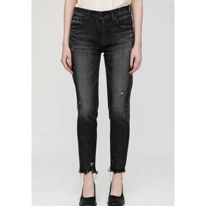 Moussy Vintage Diana Black Distressed Jeans Sz 25
